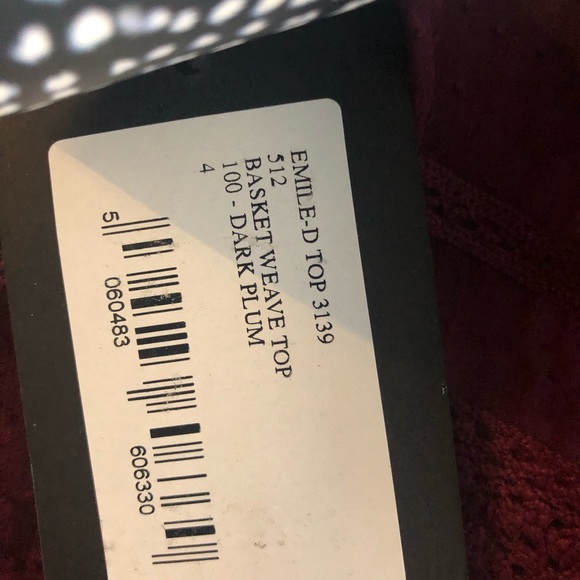 Saloni Emile D silk top basket weave dark plum sz0 - Picture 7 of 11